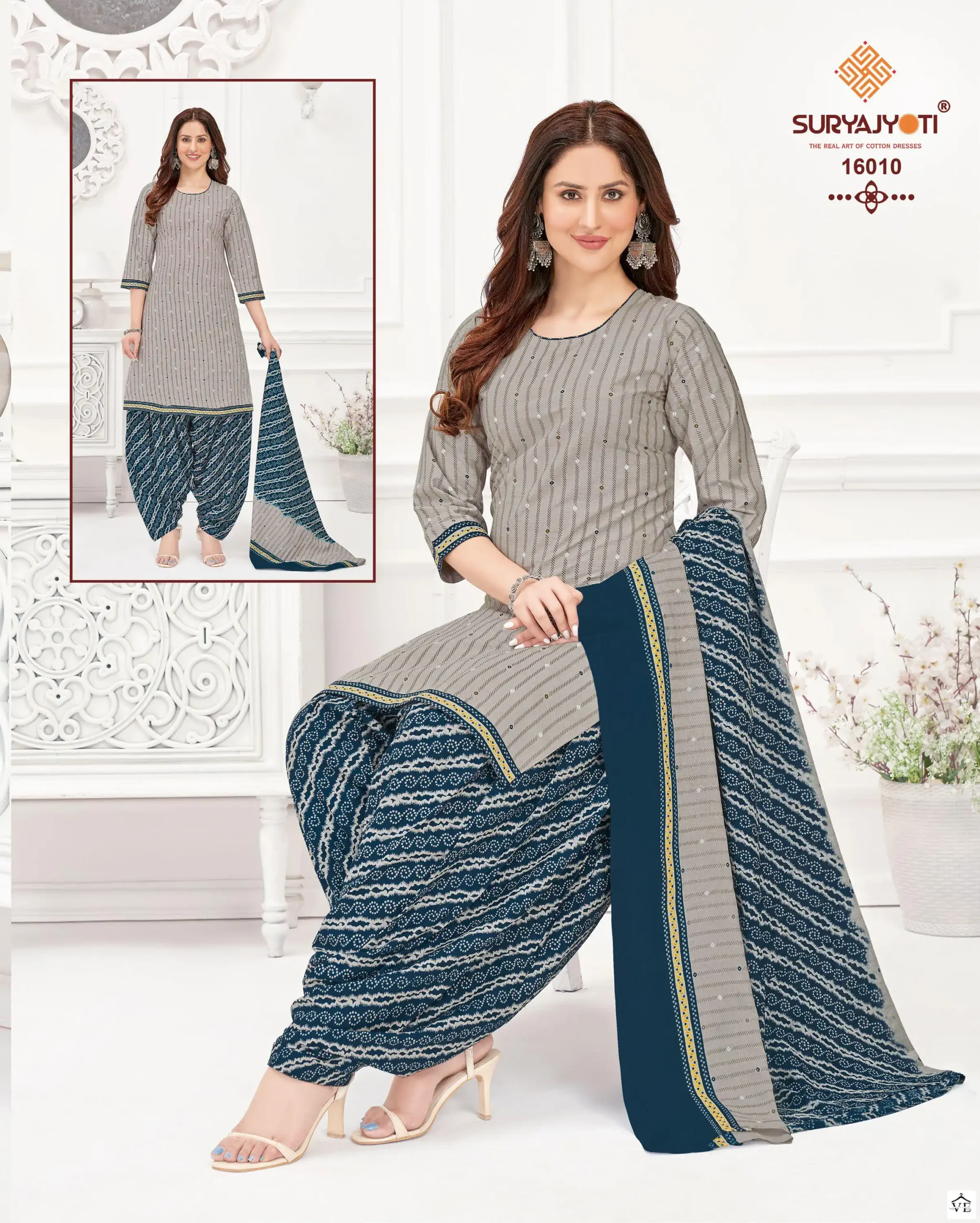 Suryajyoti Sui Dhaga Vol 16 Cotton Wholesale Readymade Salwar Suit Catalog — Wholesale Salwar Suits, MPA wholesale from Surat — view 10