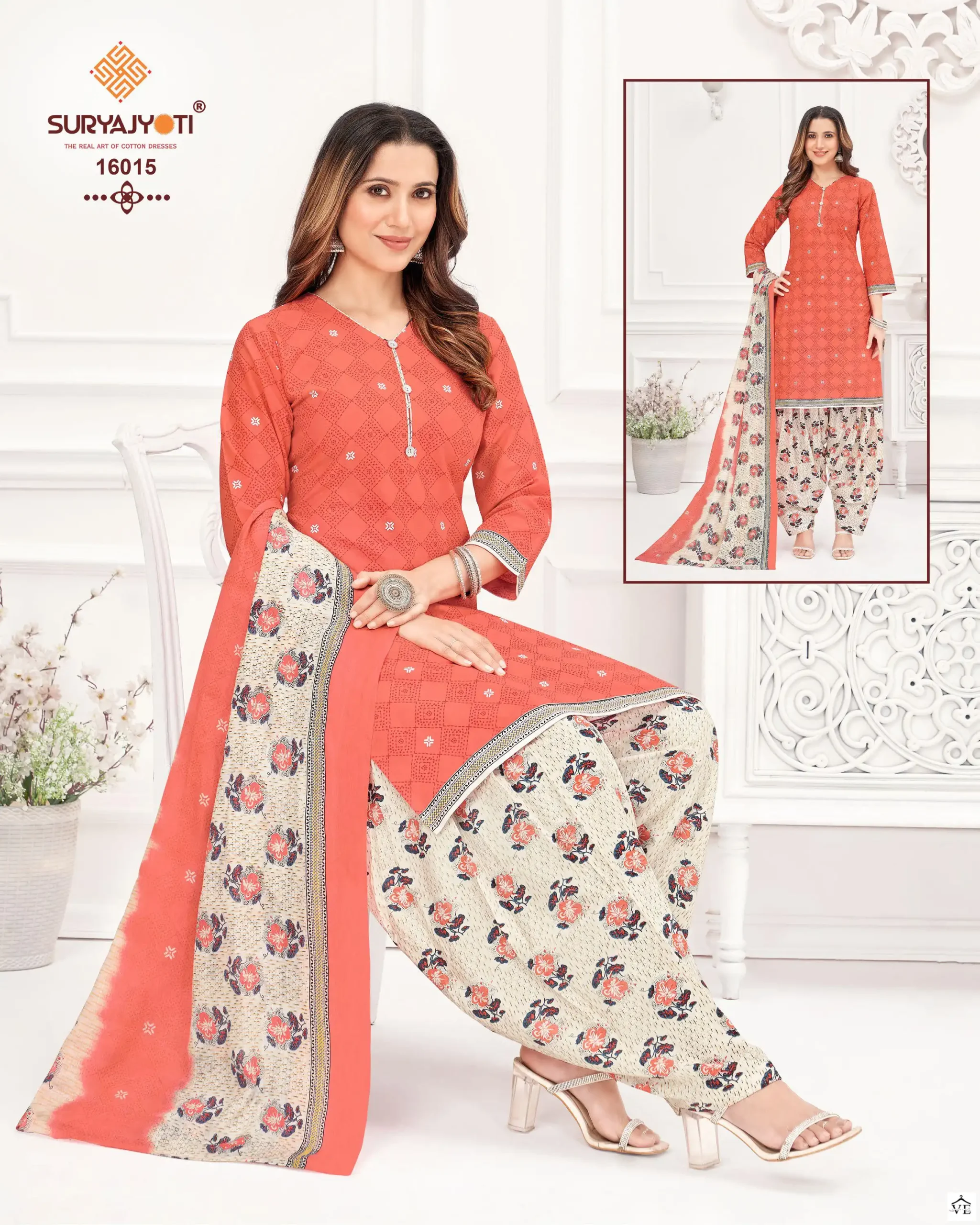 Suryajyoti Sui Dhaga Vol 16 Cotton Wholesale Readymade Salwar Suit Catalog — Wholesale Salwar Suits, MPA wholesale from Surat — view 15