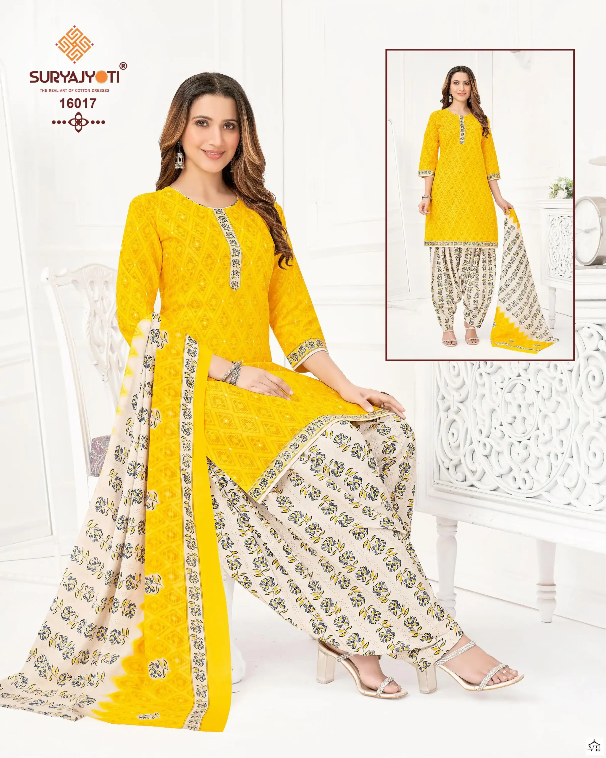 Suryajyoti Sui Dhaga Vol 16 Cotton Wholesale Readymade Salwar Suit Catalog — Wholesale Salwar Suits, MPA wholesale from Surat — view 17