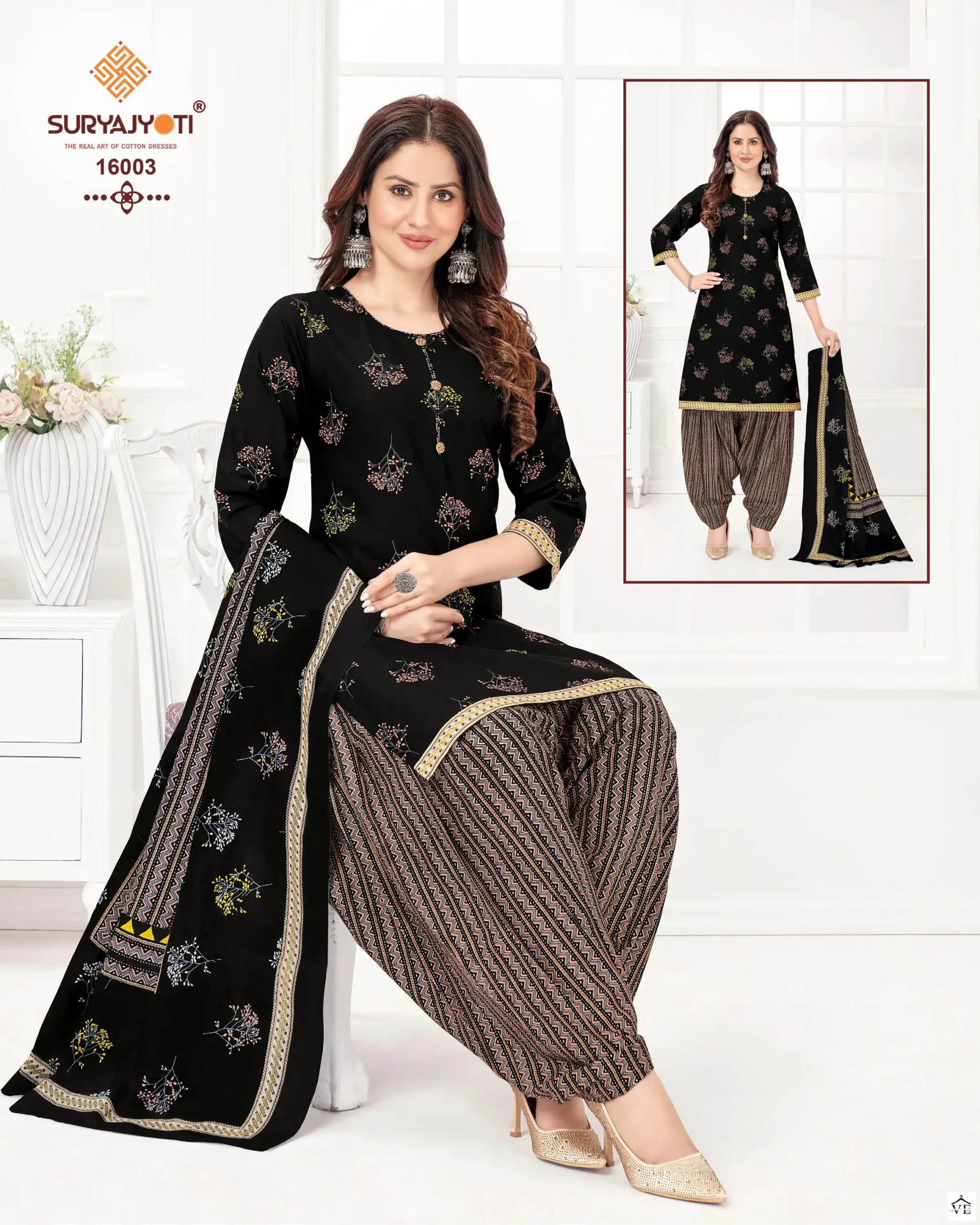 Suryajyoti Sui Dhaga Vol 16 Cotton Wholesale Readymade Salwar Suit Catalog — Wholesale Salwar Suits, MPA wholesale from Surat — view 4