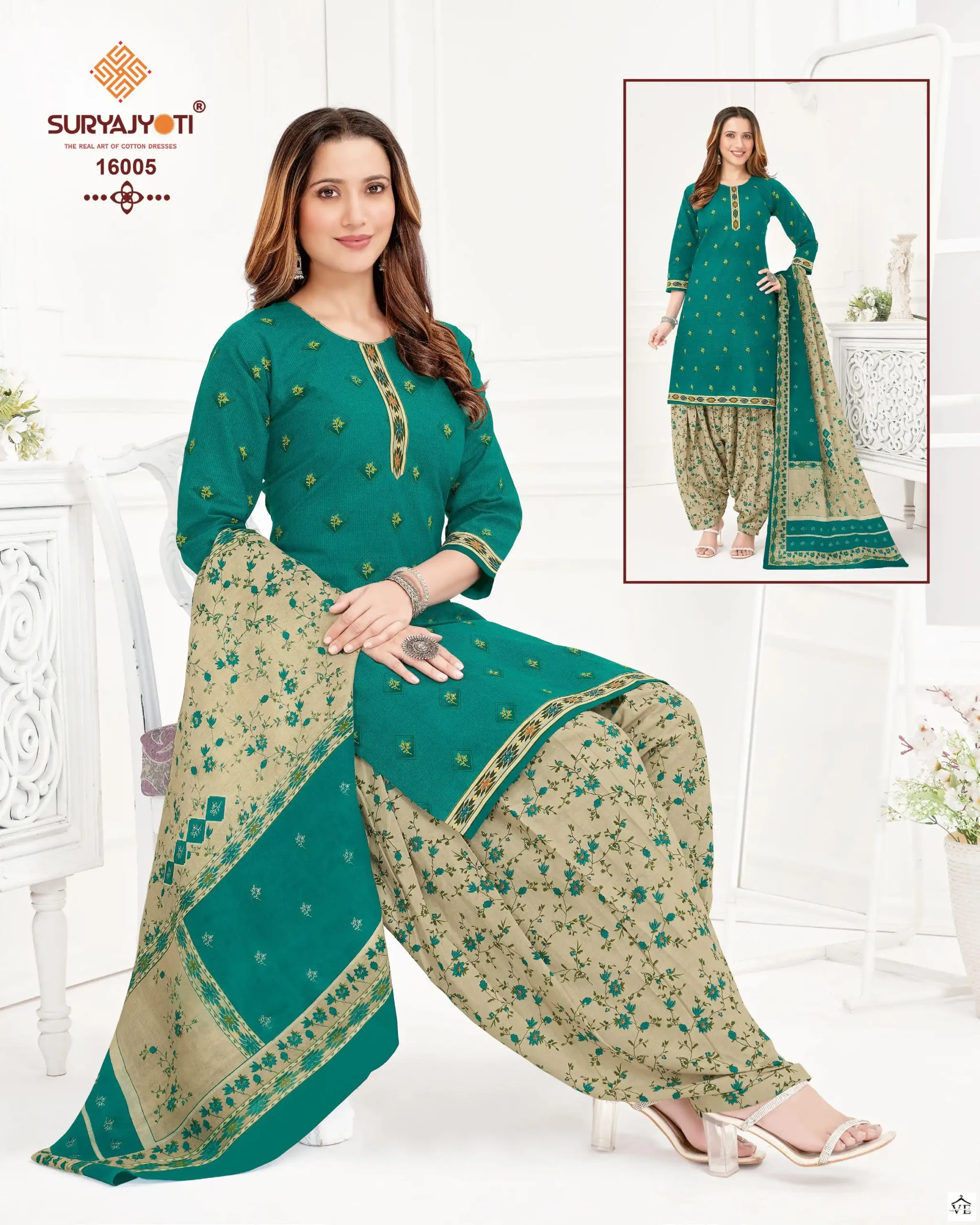 Suryajyoti Sui Dhaga Vol 16 Cotton Wholesale Readymade Salwar Suit Catalog — Wholesale Salwar Suits, MPA wholesale from Surat — view 5