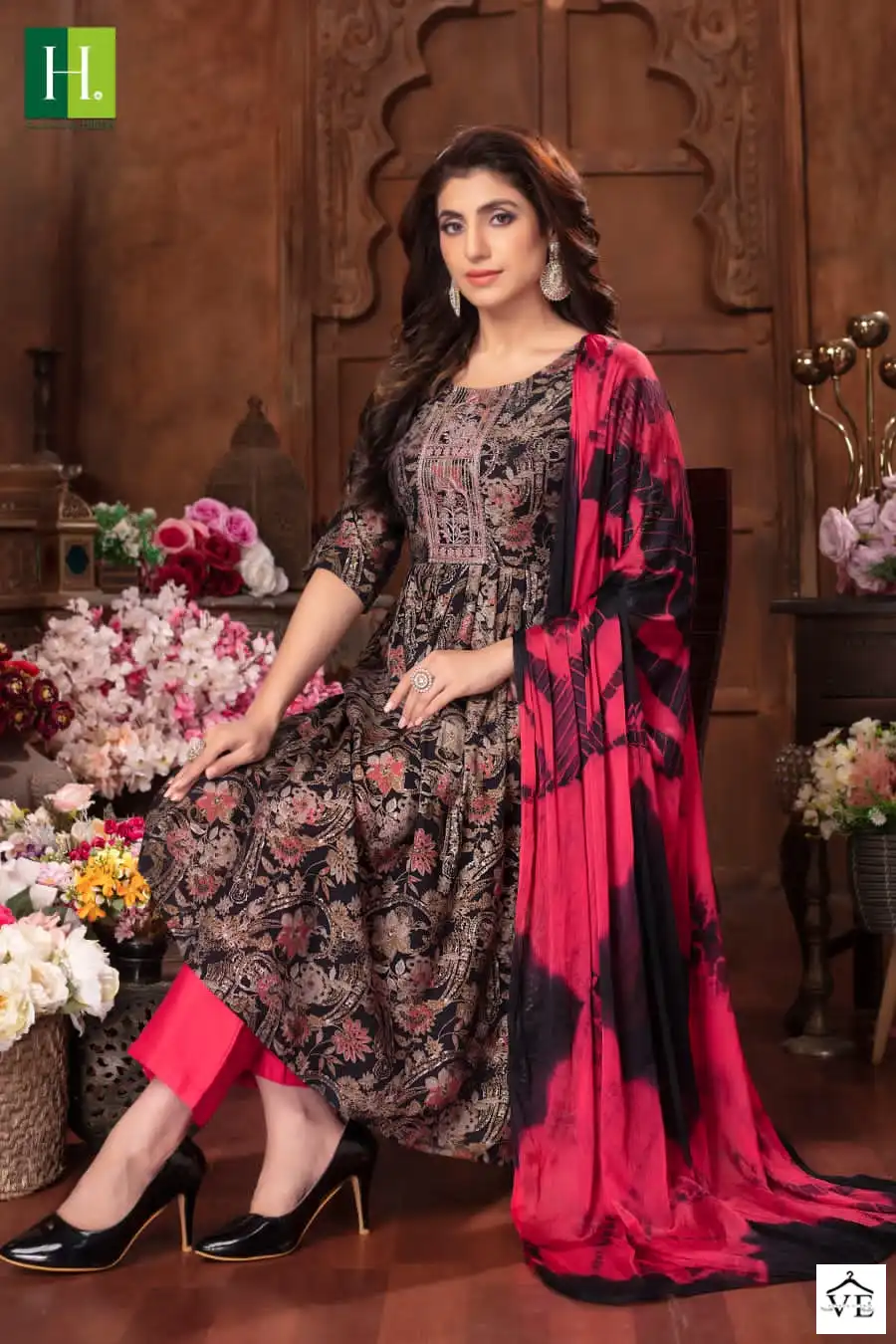 Hirwa Suman Heavy Modal Wholesale Naira Cut Readymade Suit Catalog — Wholesale Salwar Suits, MPA wholesale from Surat - Gallery Image 5