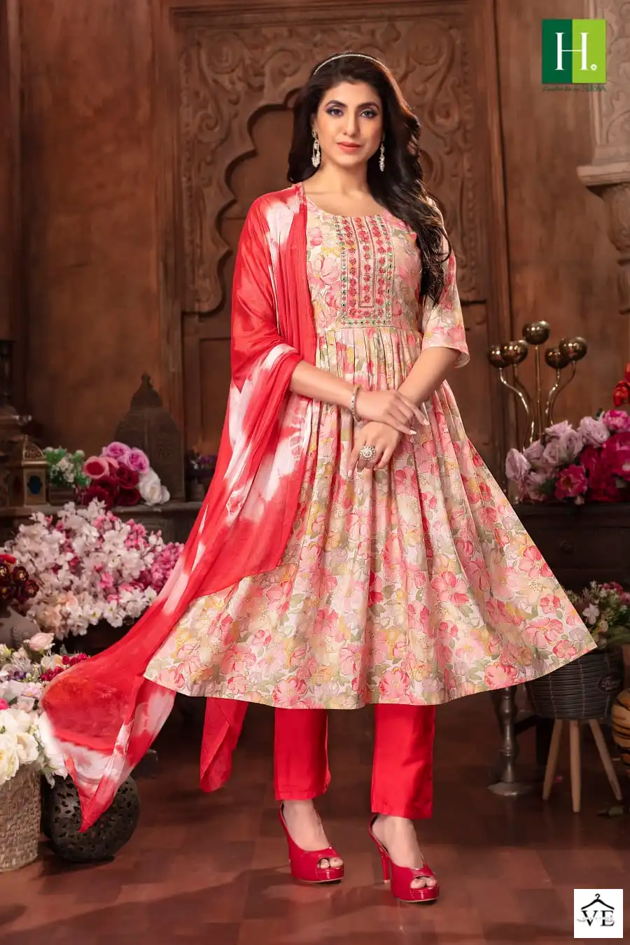Hirwa Suman Heavy Modal Wholesale Naira Cut Readymade Suit Catalog — Wholesale Salwar Suits, MPA wholesale from Surat - Gallery Image 6