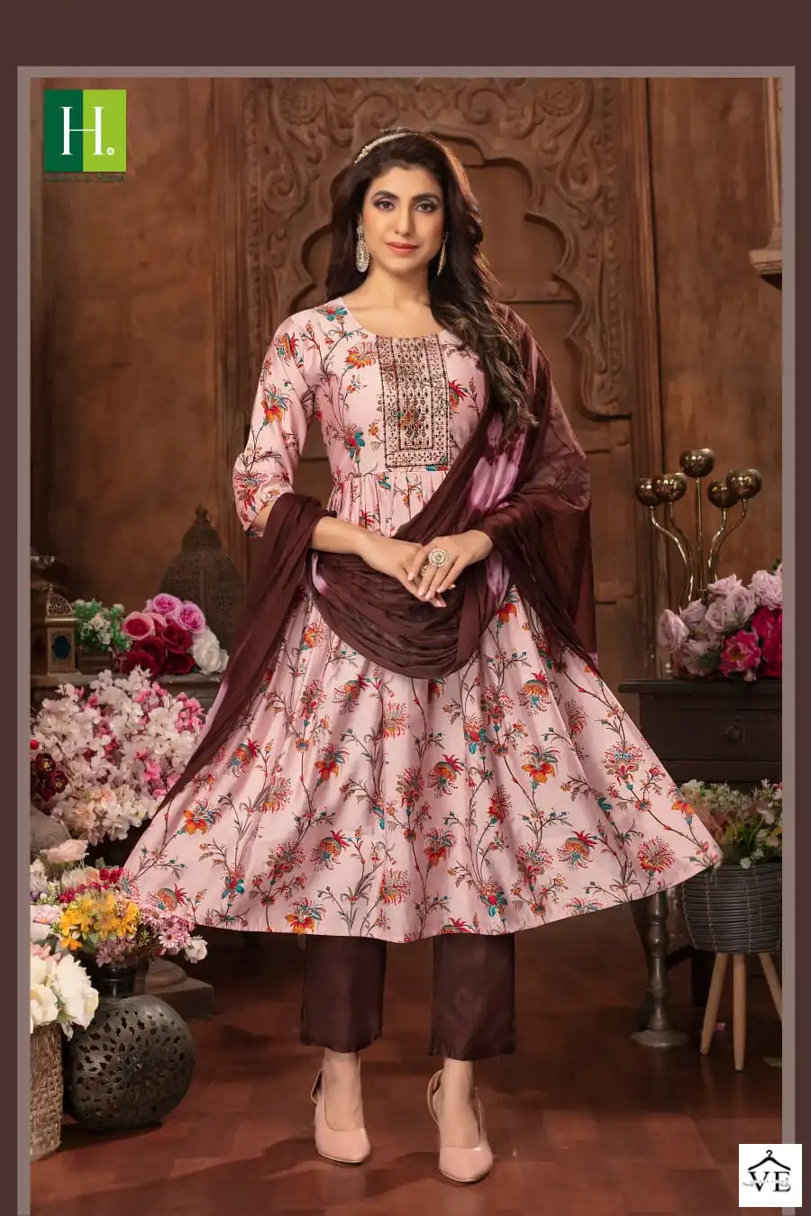 Hirwa Suman Heavy Modal Wholesale Naira Cut Readymade Suit Catalog — Wholesale Salwar Suits, MPA wholesale from Surat - Gallery Image 2