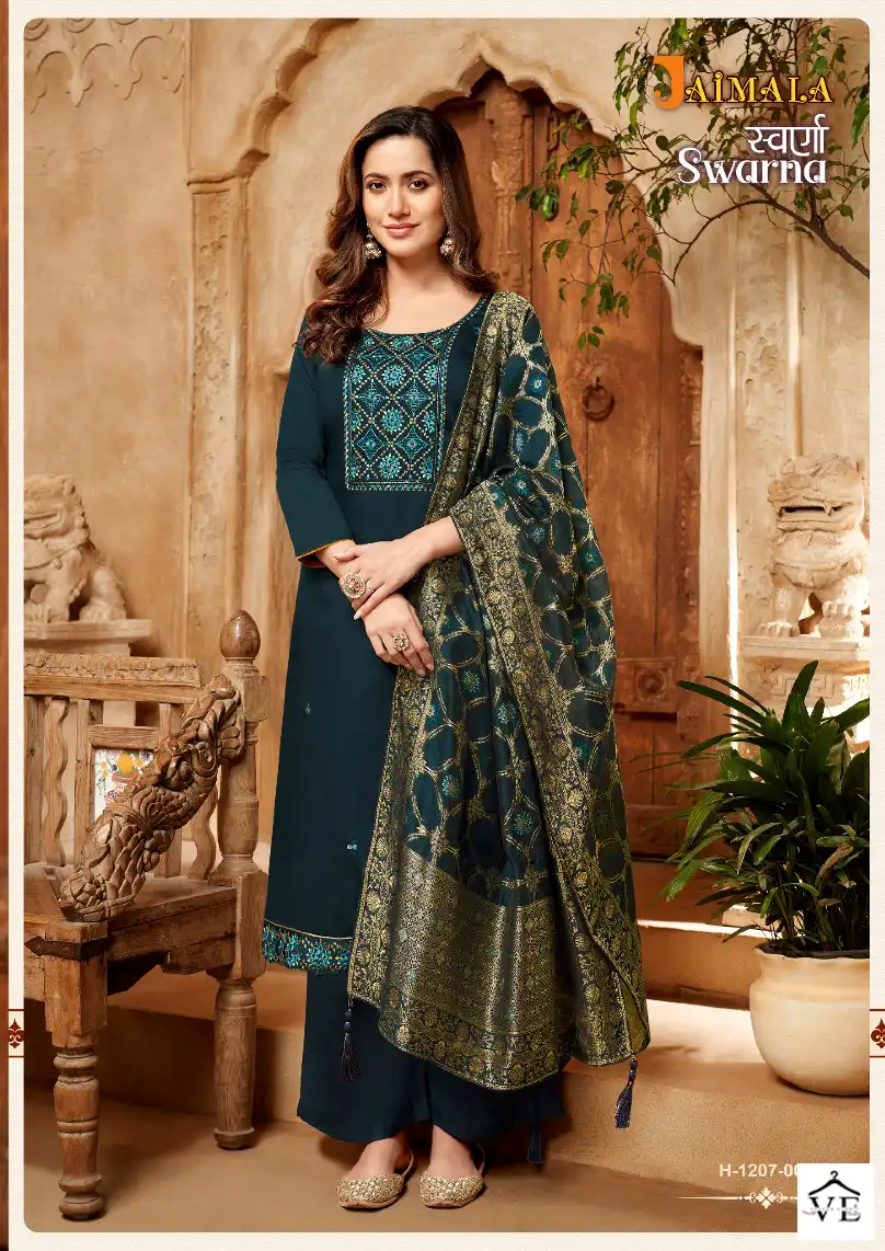 Alok Suits Swarna Vol 2 Jam Cotton Wholesale Designer Salwar Suit Catalog — Wholesale Salwar Suits, MPA wholesale from Surat - Gallery Image 4
