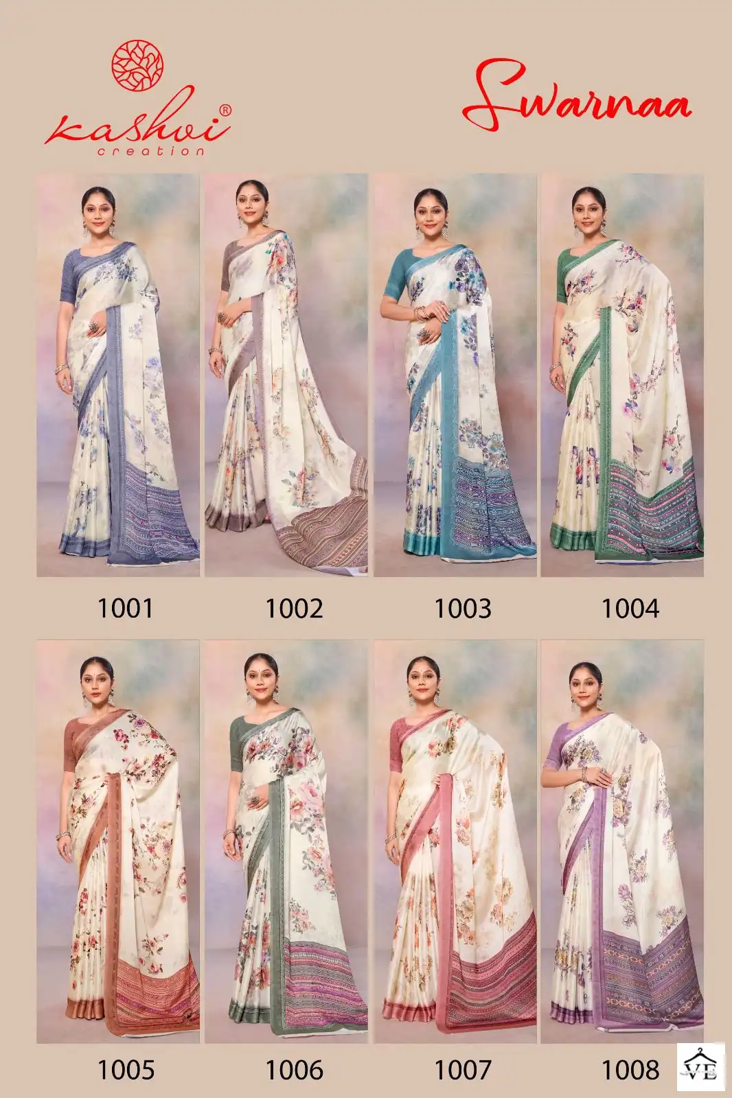 Kashvi Creation Swarnaa Satin Georgette Wholesale Fancy Sarees Catalog — Wholesale Sarees, Kashvi Creation wholesale from Surat — view 9