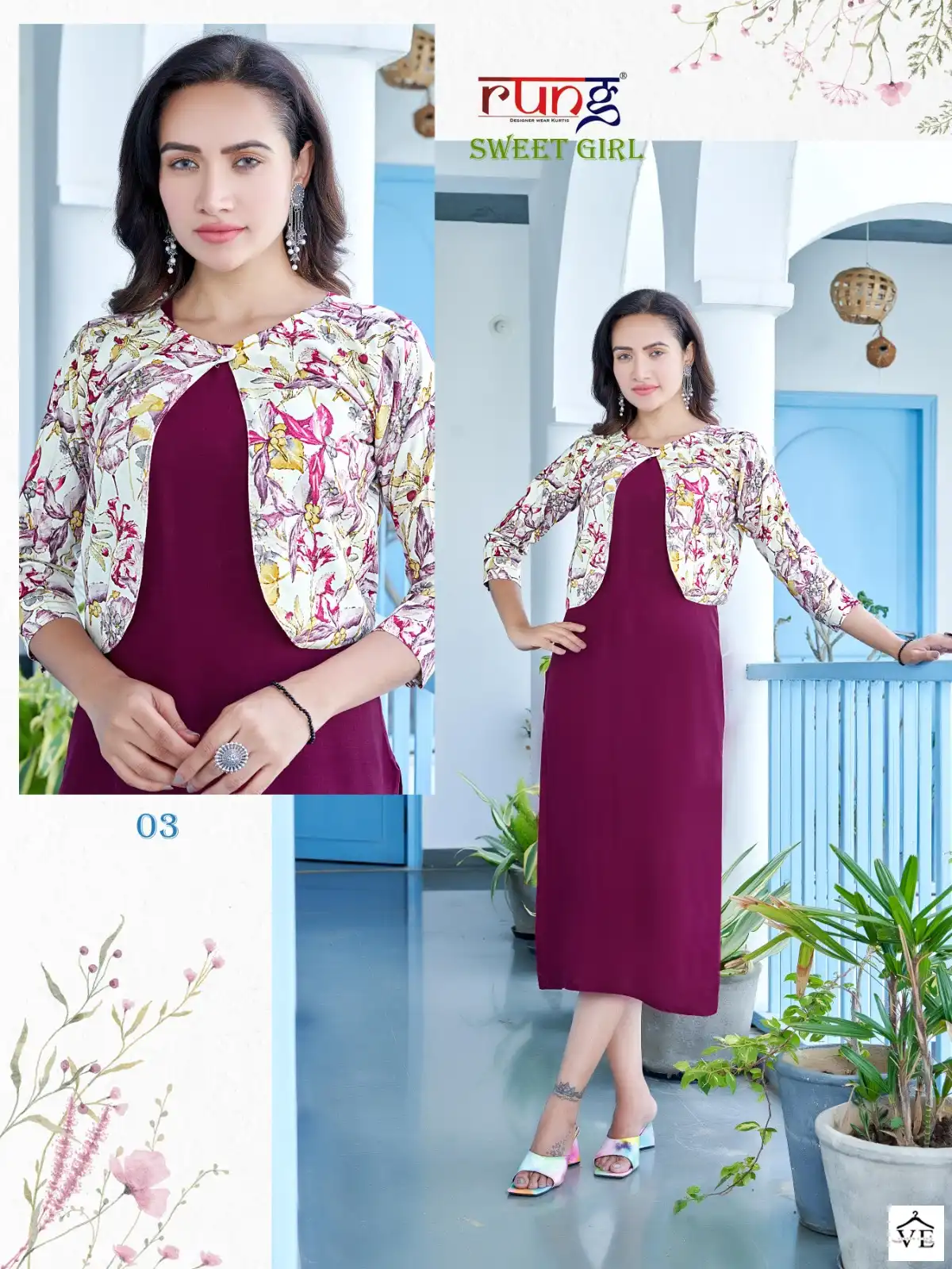 Rung Sweet Girl Heavy Rayon Wholesale Fancy Kurtis Catalog — Wholesale Kurtis, MPA wholesale from Surat - Gallery Image 3