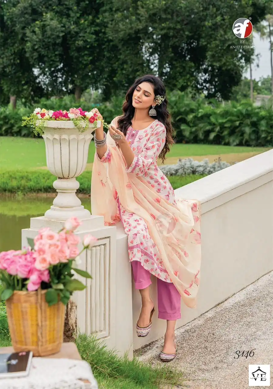 Anju Fabrics Sakhire Linen Wholesale Readymade Suits Catalog — Wholesale Salwar Suits, MPA wholesale from Surat - Gallery Image 3