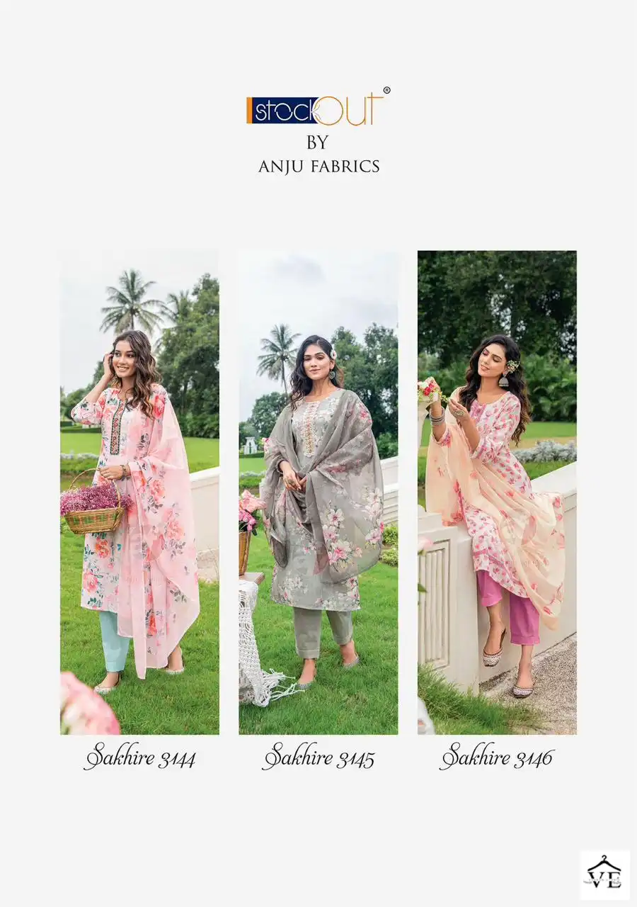 Anju Fabrics Sakhire Linen Wholesale Readymade Suits Catalog — Wholesale Salwar Suits, MPA wholesale from Surat — view 8