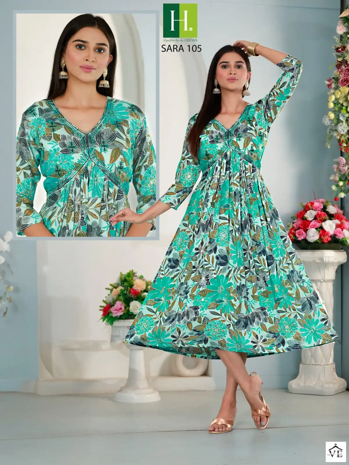 Hirwa Sara Heavy Rayon Wholesale Kurti Catalog — Wholesale Kurtis, MPA wholesale from Surat - Gallery Image 3