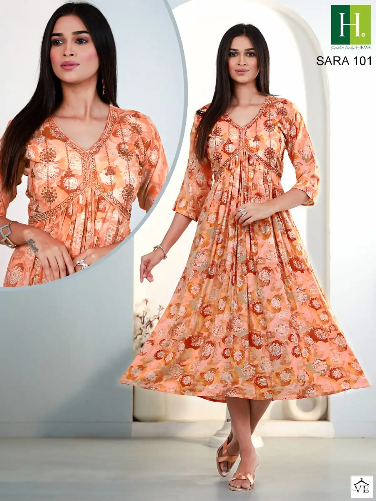 Hirwa Sara Heavy Rayon Wholesale Kurti Catalog — Wholesale Kurtis, MPA wholesale from Surat - Gallery Image 6