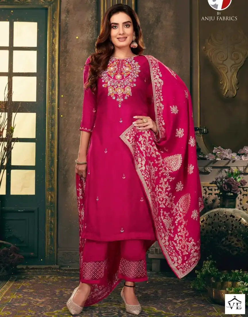 Anju Fabrics Shehnai Vol 5 Viscose Dola Silk Wholesale Readymade Suits Catalog — Wholesale Salwar Suits, MPA wholesale from Surat — view 1