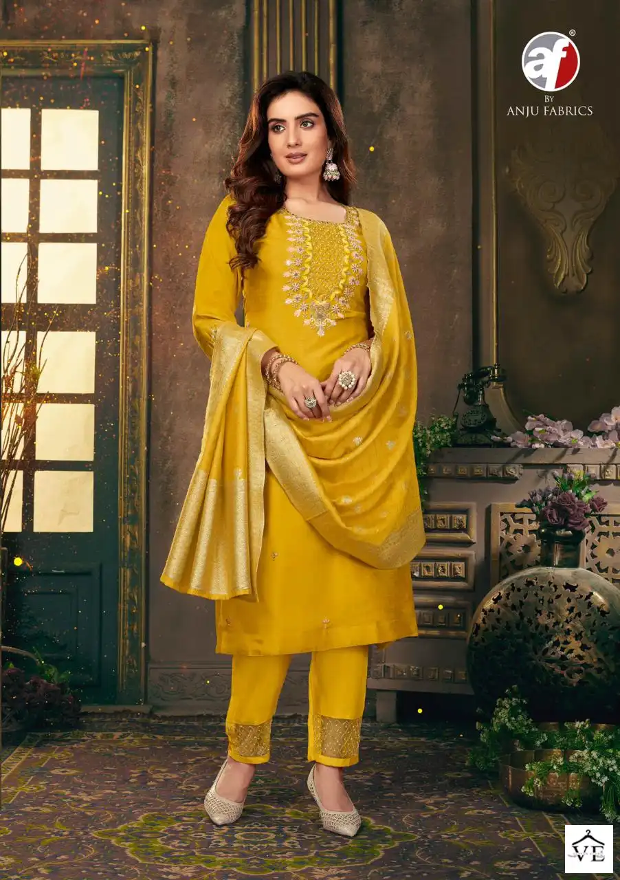 Anju Fabrics Shehnai Vol 5 Viscose Dola Silk Wholesale Readymade Suits Catalog — Wholesale Salwar Suits, MPA wholesale from Surat - Gallery Image 3