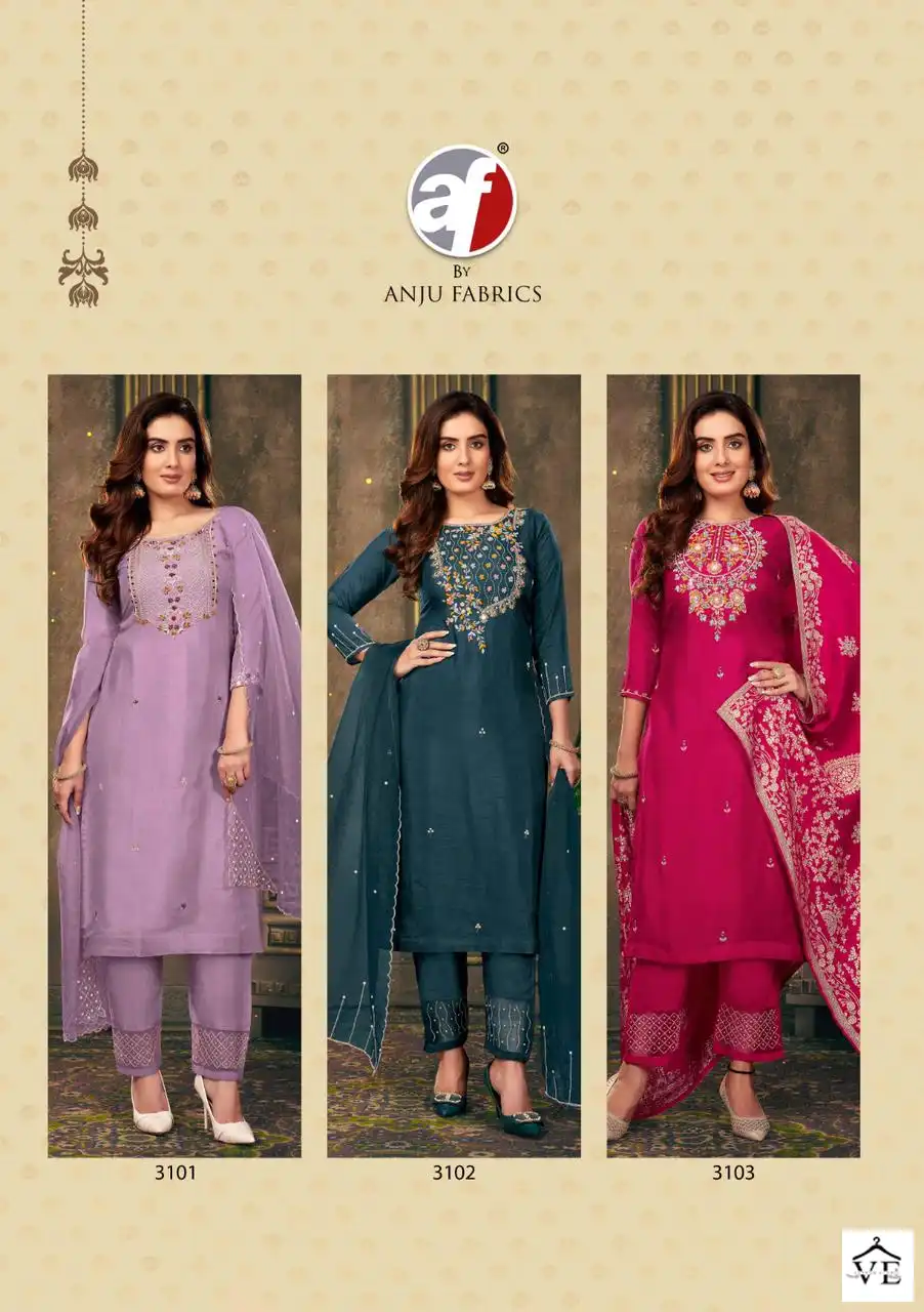 Anju Fabrics Shehnai Vol 5 Viscose Dola Silk Wholesale Readymade Suits Catalog — Wholesale Salwar Suits, MPA wholesale from Surat - Gallery Image 6
