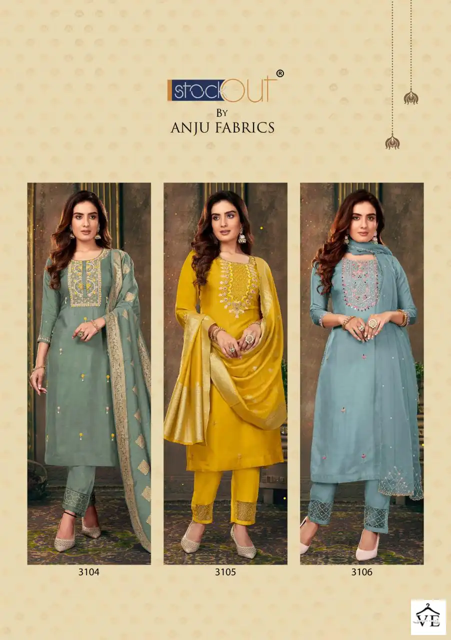 Anju Fabrics Shehnai Vol 5 Viscose Dola Silk Wholesale Readymade Suits Catalog — Wholesale Salwar Suits, MPA wholesale from Surat — view 7