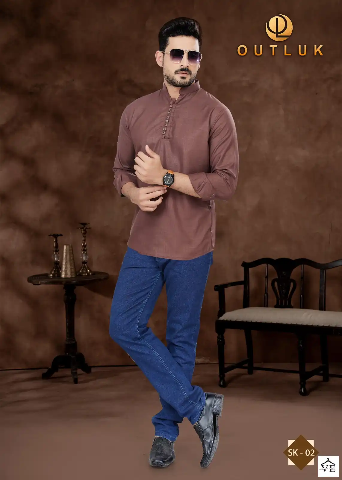 Outluk Short Kurta Vol 1 Pure Cotton Wholesale Mens Kurta Catalog — Singles, MPA wholesale from Surat — view 4