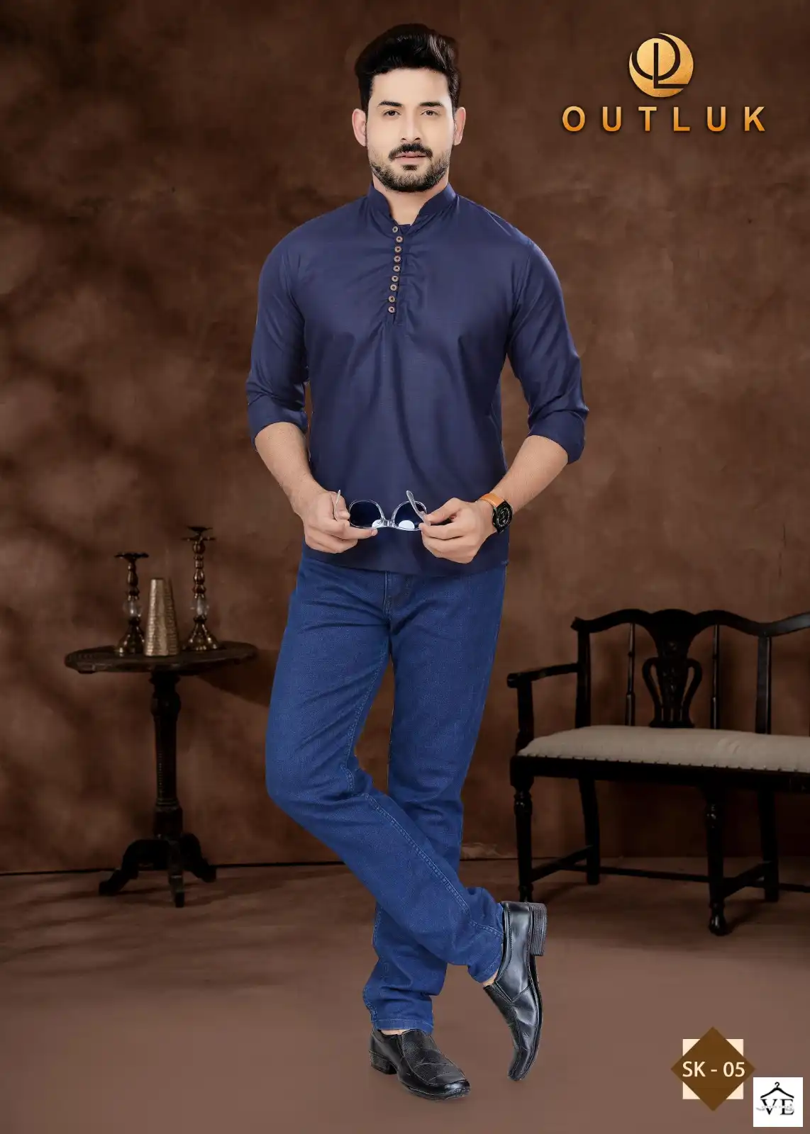 Outluk Short Kurta Vol 1 Pure Cotton Wholesale Mens Kurta Catalog — Singles, MPA wholesale from Surat — view 5