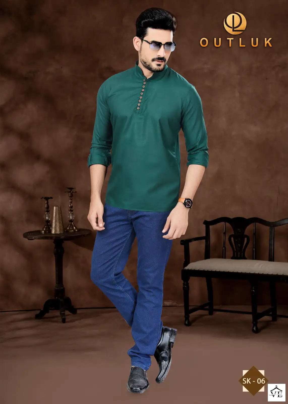 Outluk Short Kurta Vol 1 Pure Cotton Wholesale Mens Kurta Catalog — Singles, MPA wholesale from Surat — view 6