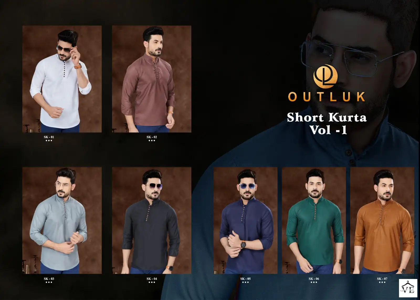 Outluk Short Kurta Vol 1 Pure Cotton Wholesale Mens Kurta Catalog — Singles, MPA wholesale from Surat — view 8
