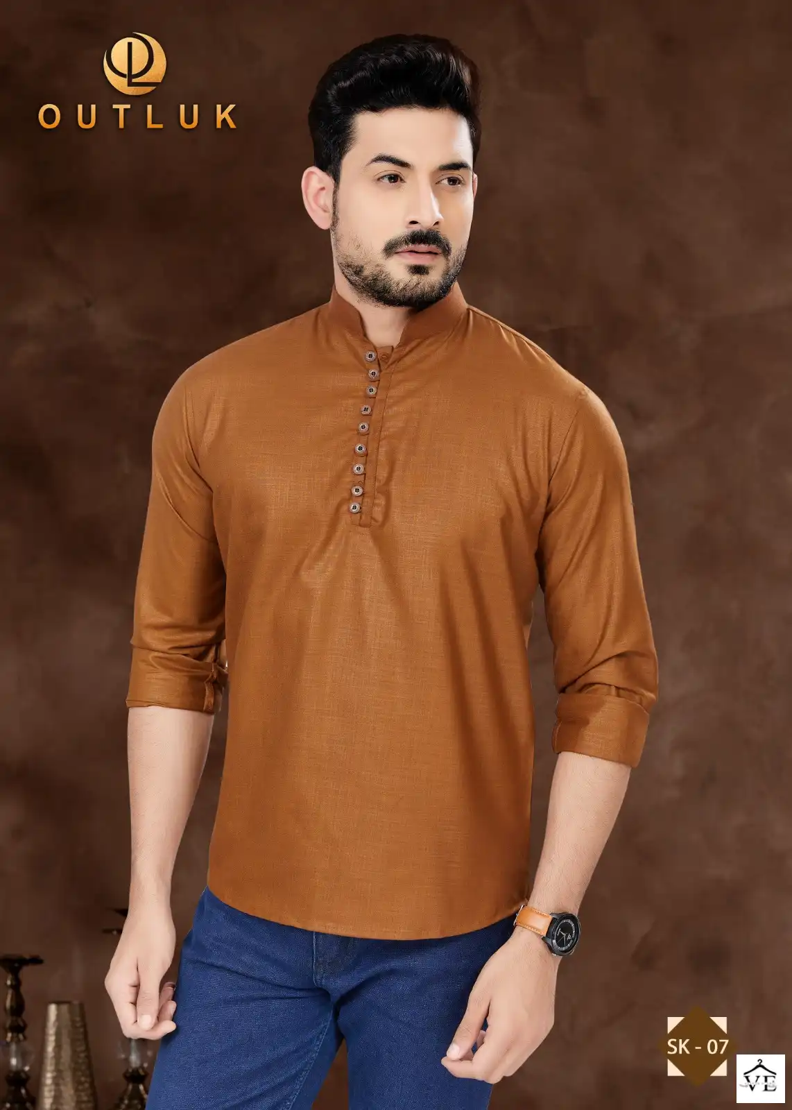 Outluk Short Kurta Vol 1 Pure Cotton Wholesale Mens Kurta Catalog — Singles, MPA wholesale from Surat — view 7