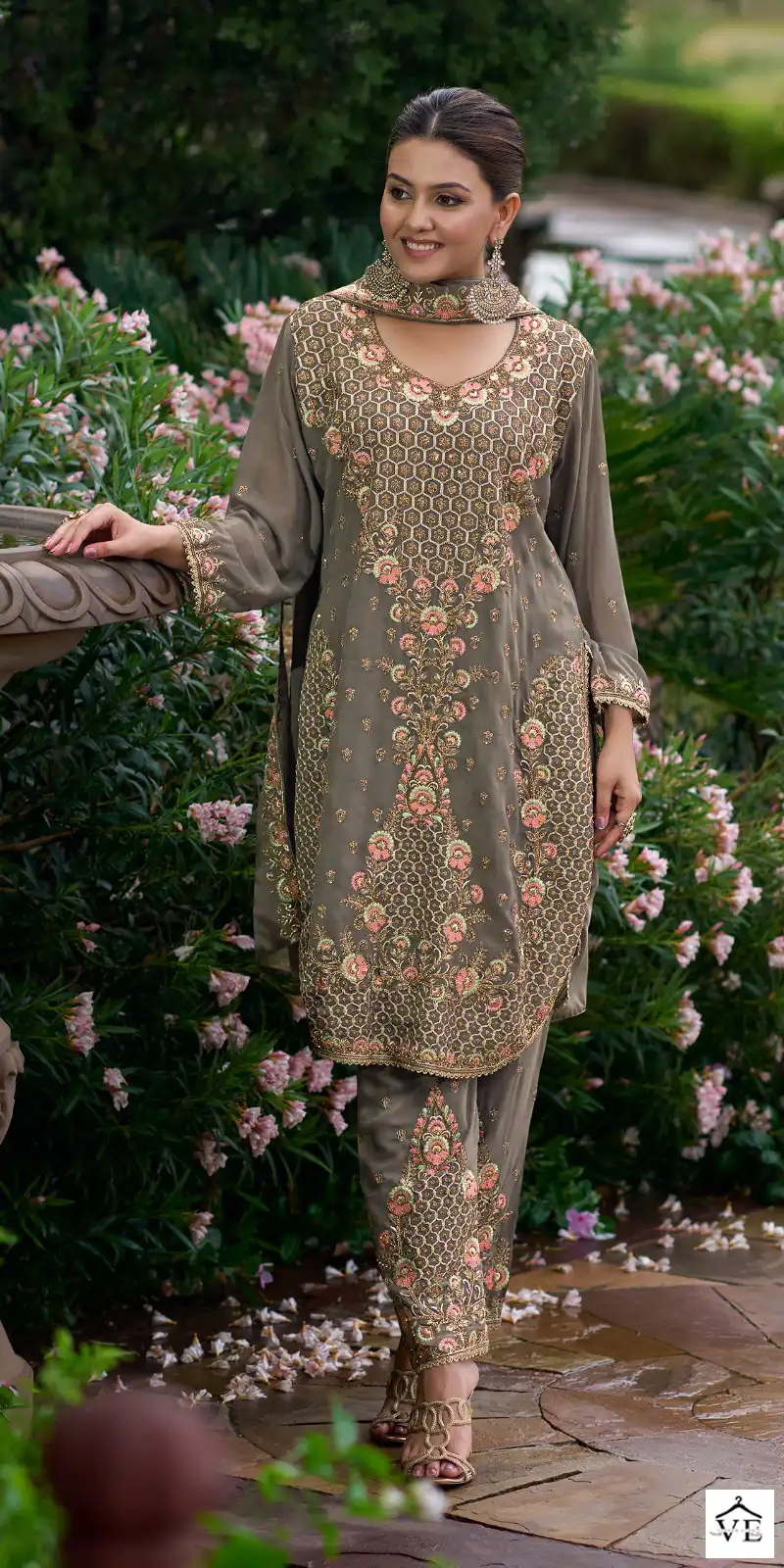 Shree Fabs R-11001 Faux Georgette Wholesale Readymade Suit Catalog — Wholesale Salwar Suits, MPA wholesale from Surat - Gallery Image 2