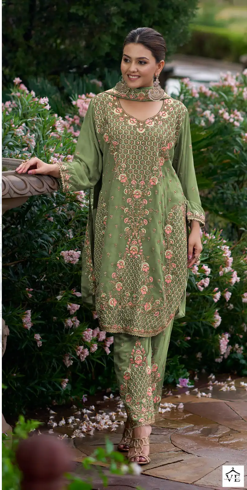 Shree Fabs R-11001 Faux Georgette Wholesale Readymade Suit Catalog — Wholesale Salwar Suits, MPA wholesale from Surat - Gallery Image 3