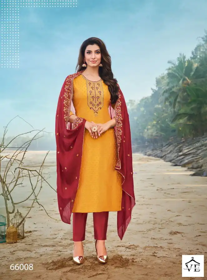 Kapil Trendz Silk Modal Silk Wholesale Readymade Suits Catalog — Wholesale Salwar Suits, MPA wholesale from Surat - Gallery Image 3