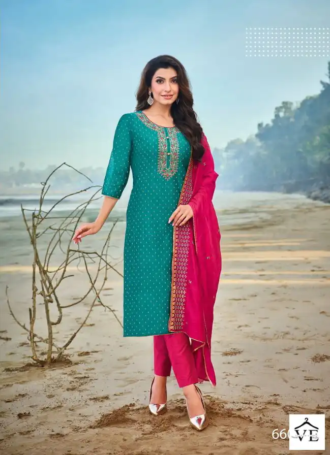 Kapil Trendz Silk Modal Silk Wholesale Readymade Suits Catalog — Wholesale Salwar Suits, MPA wholesale from Surat - Gallery Image 6