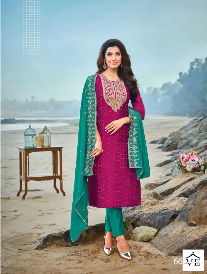Kapil Trendz Silk Modal Silk Wholesale Readymade Suits Catalog — Wholesale Salwar Suits, MPA wholesale from Surat - Gallery Image 7