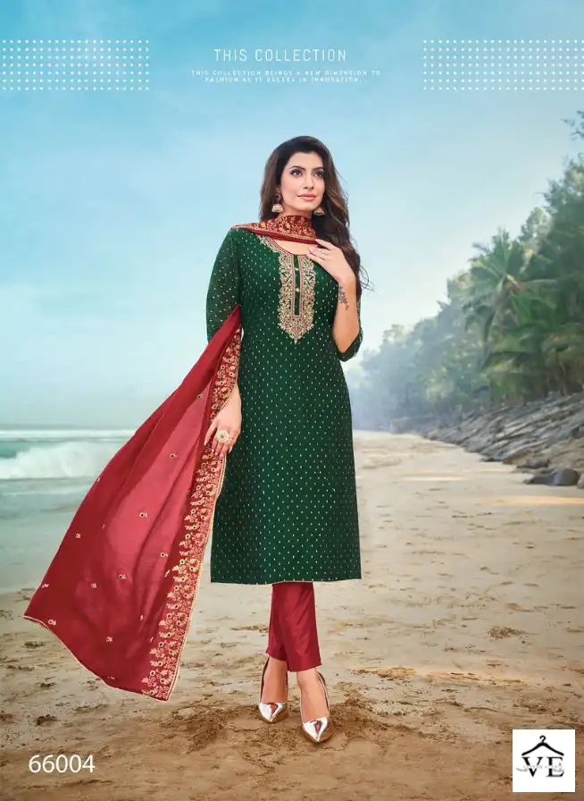 Kapil Trendz Silk Modal Silk Wholesale Readymade Suits Catalog — Wholesale Salwar Suits, MPA wholesale from Surat - Gallery Image 2