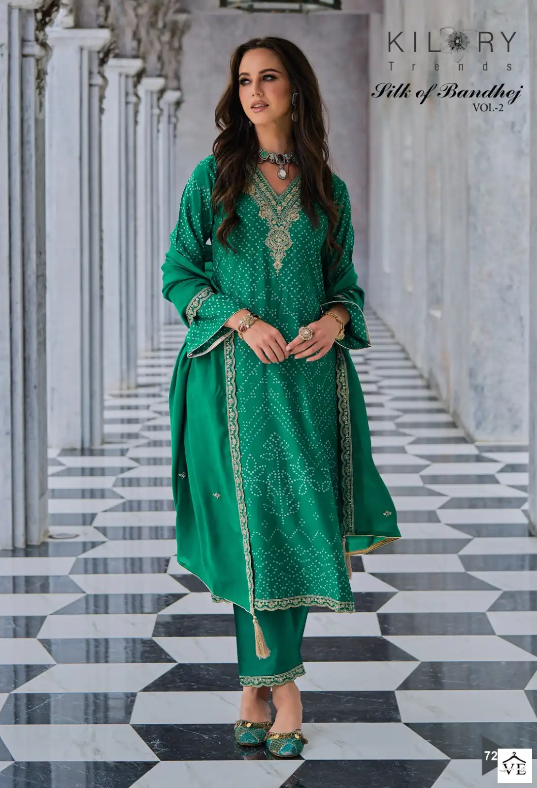 Kilory Trendz Silk Of Bandhej 2 Pure Viscose Musline Wholesale Designer Salwar Suit Catalog — Wholesale Salwar Suits, MPA wholesale from Surat - Gallery Image 3