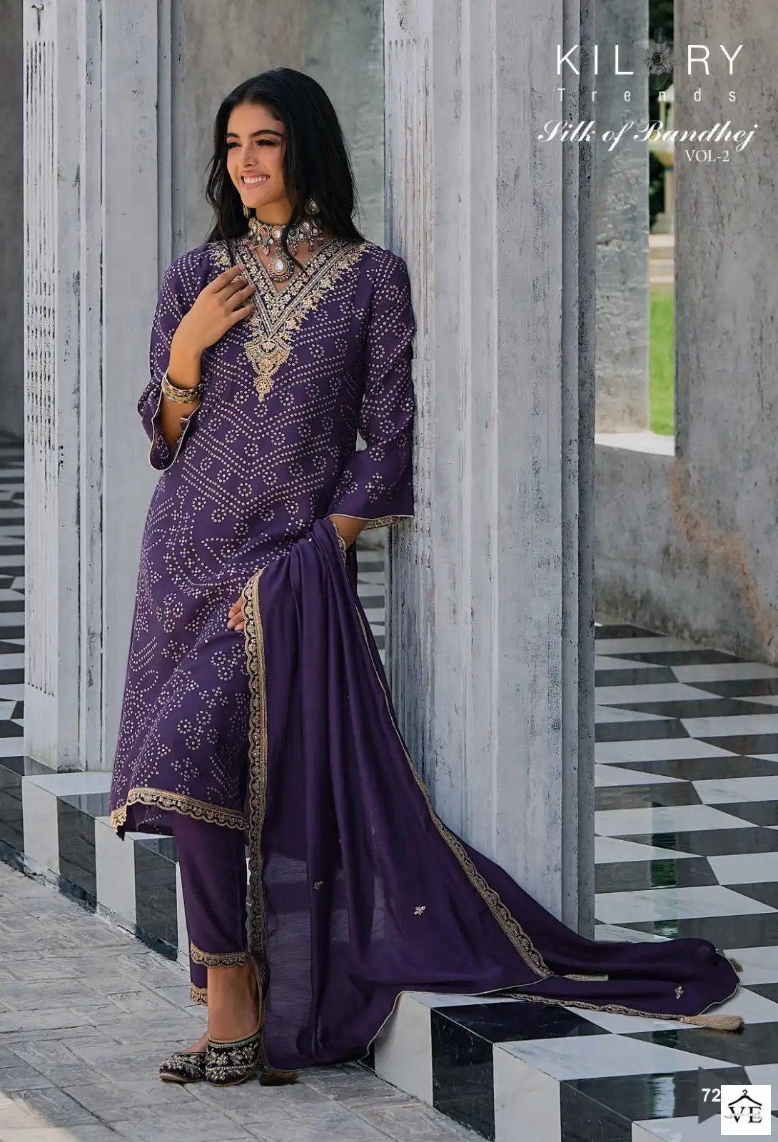 Kilory Trendz Silk Of Bandhej 2 Pure Viscose Musline Wholesale Designer Salwar Suit Catalog — Wholesale Salwar Suits, MPA wholesale from Surat - Gallery Image 5