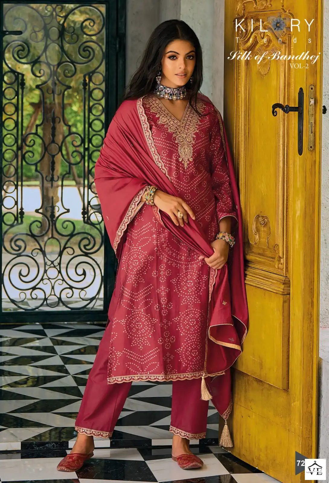 Kilory Trendz Silk Of Bandhej 2 Pure Viscose Musline Wholesale Designer Salwar Suit Catalog — Wholesale Salwar Suits, MPA wholesale from Surat - Gallery Image 6