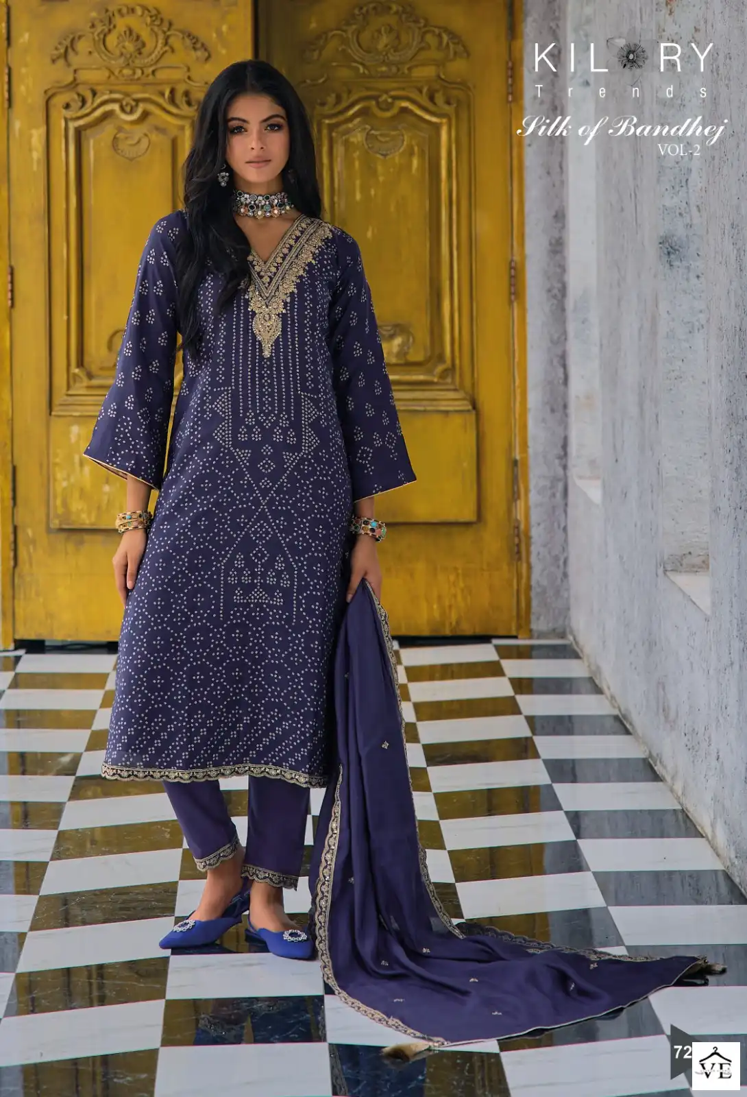 Kilory Trendz Silk Of Bandhej 2 Pure Viscose Musline Wholesale Designer Salwar Suit Catalog — Wholesale Salwar Suits, MPA wholesale from Surat - Gallery Image 7