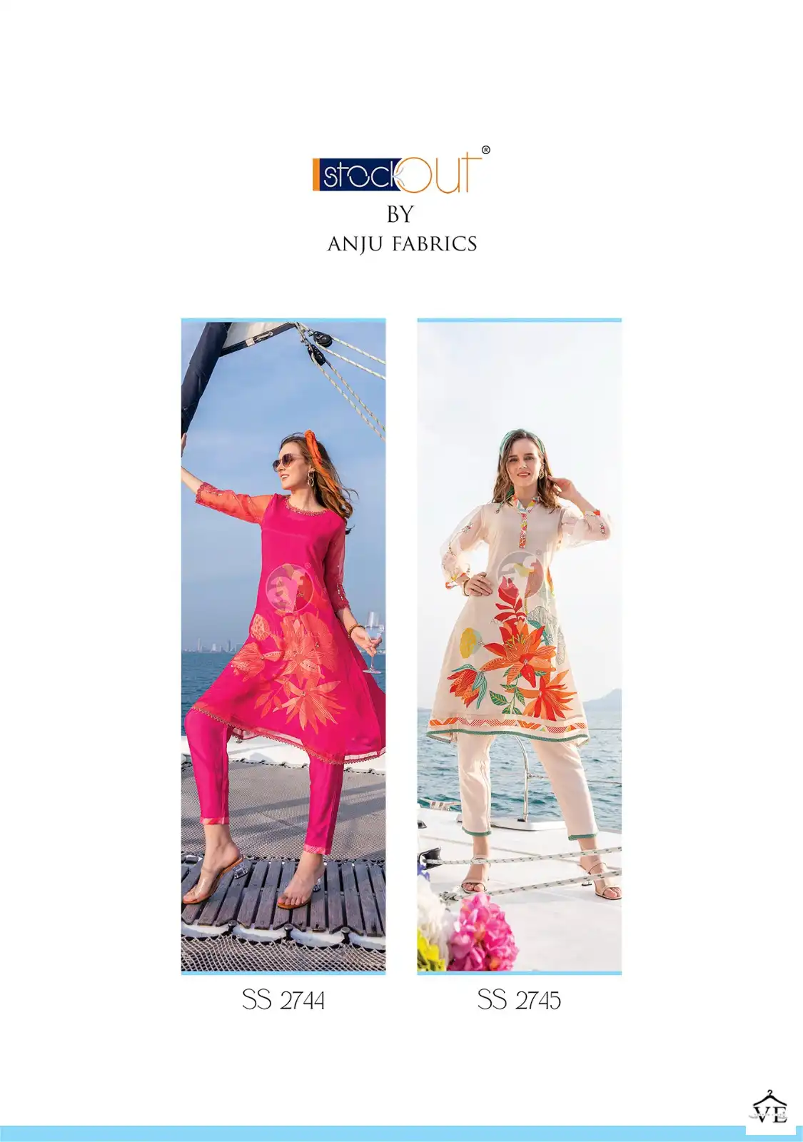 Anju Fabrics Stole Story Pure Natural Crape Silk Wholesale Fancy Kurtis Pant With Scraf Catalog — Wholesale Kurtis, MPA wholesale from Surat - Gallery Image 4