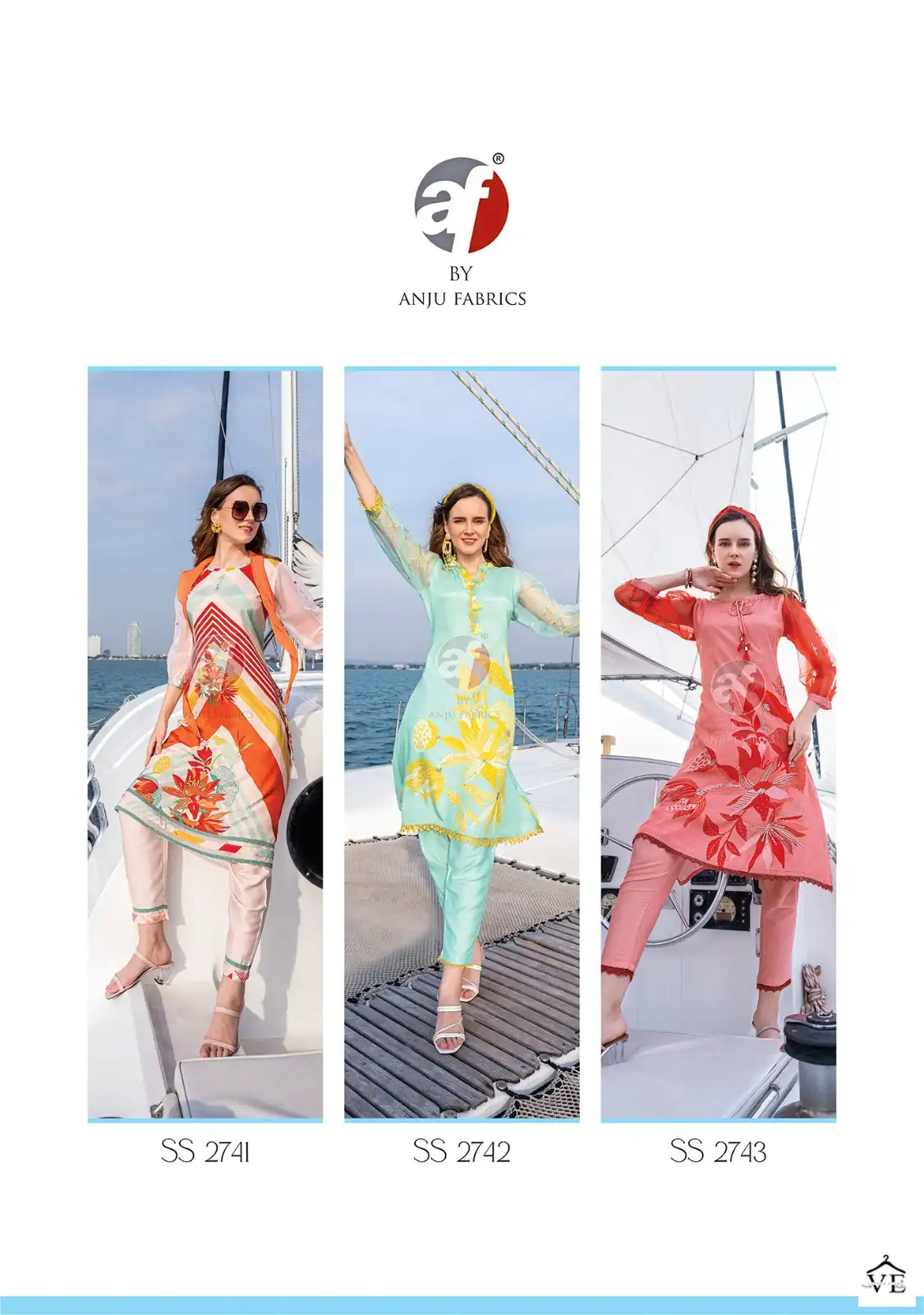 Anju Fabrics Stole Story Pure Natural Crape Silk  Wholesale Fancy Kurtis Pant With Scraf Catalog — Wholesale Kurtis, MPA wholesale from Surat — view 8