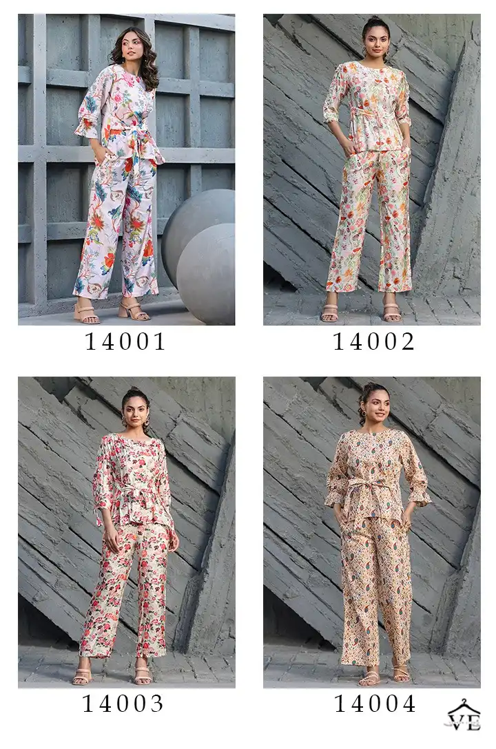 Vardan Ethnic Stylishta Vol 14 Muslin Wholesale Fancy Tunic Top With Pant Cord Sets Catalog — Wholesale Kurtis, MPA wholesale from Surat — view 5