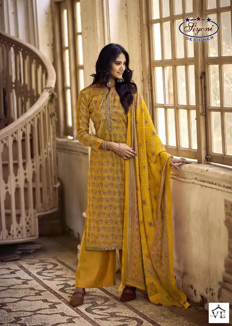 Siyoni Designer Teresa Heavy Maslin Silk Wholesale Designer Salwar Suit Catalog — Wholesale Salwar Suits, MPA wholesale from Surat - Gallery Image 5