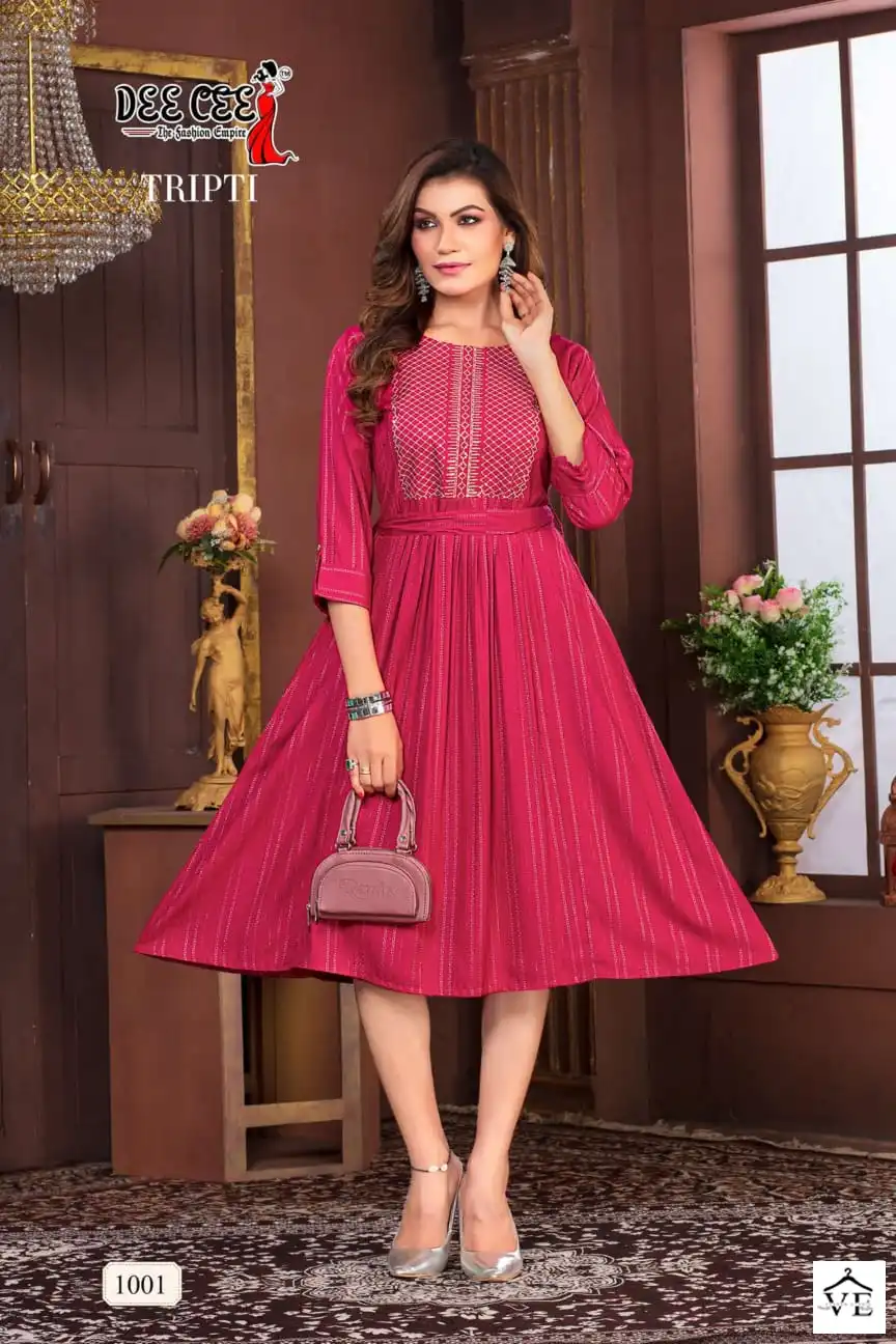 The Fashion Empire Tripti Rayon Weaving Wholesale Kurtis Catalog — Wholesale Kurtis, MPA wholesale from Surat - Gallery Image 6