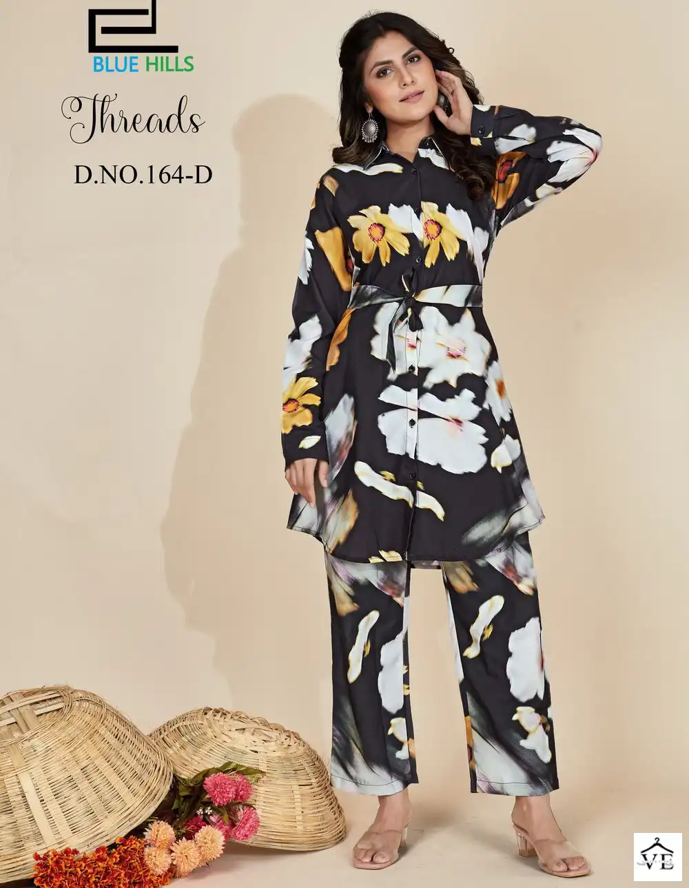 Blue Hills Threads Rayon Wholesale Party Wear Cord Sets Catalog — Wholesale Kurtis, MPA wholesale from Surat — view 1