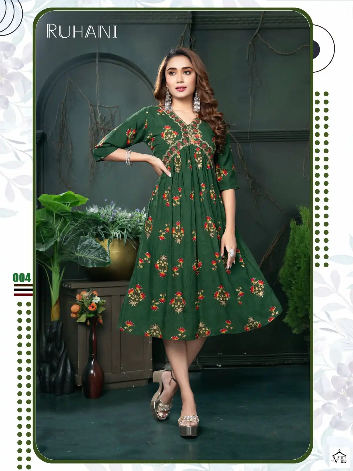 VE Trendy Ruhani Vol 1 Heavy Rayon Wholesale Kurti Catalog — Wholesale Kurtis, MPA wholesale from Surat - Gallery Image 4