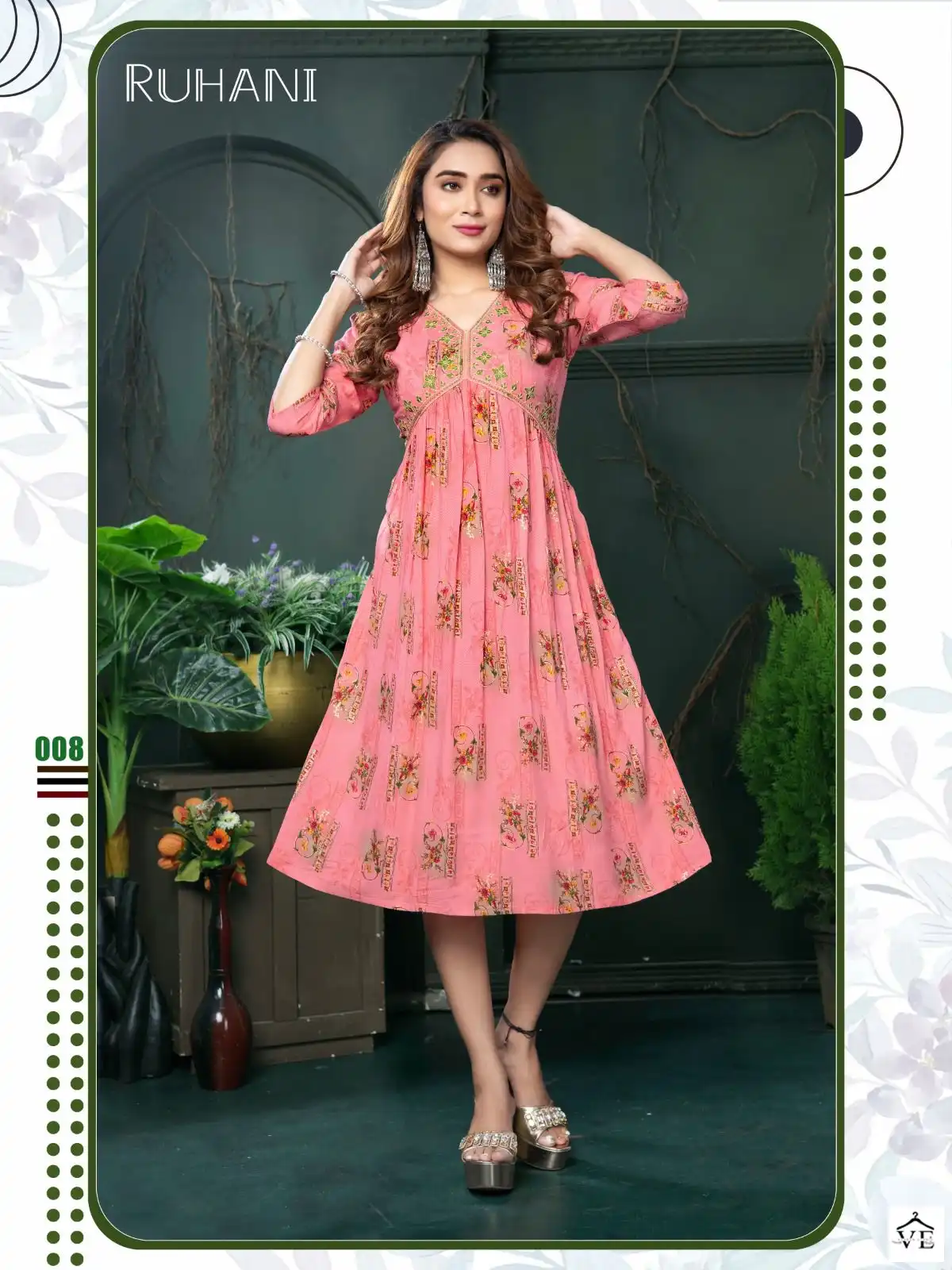 VE Trendy Ruhani Vol 1 Heavy Rayon Wholesale Kurti Catalog — Wholesale Kurtis, MPA wholesale from Surat - Gallery Image 2