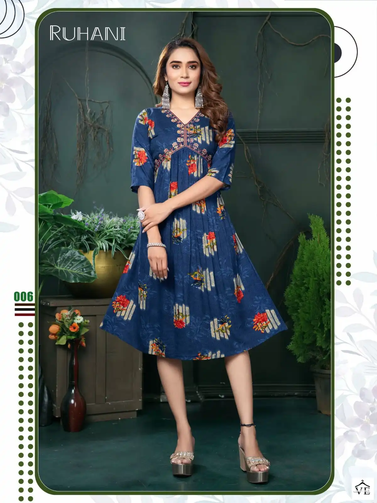 VE Trendy Ruhani Vol 1 Heavy Rayon Wholesale Kurti Catalog — Wholesale Kurtis, MPA wholesale from Surat - Gallery Image 3