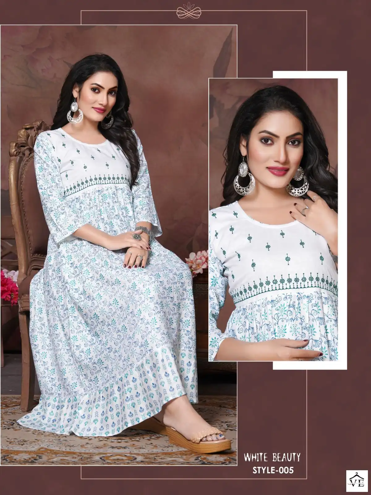 Vardan Ethnic Trendy White Beauty Vol 1 Rayon Plain Wholesale Fancy Kurtis Catalog — Wholesale Kurtis, MPA wholesale from Surat - Gallery Image 4