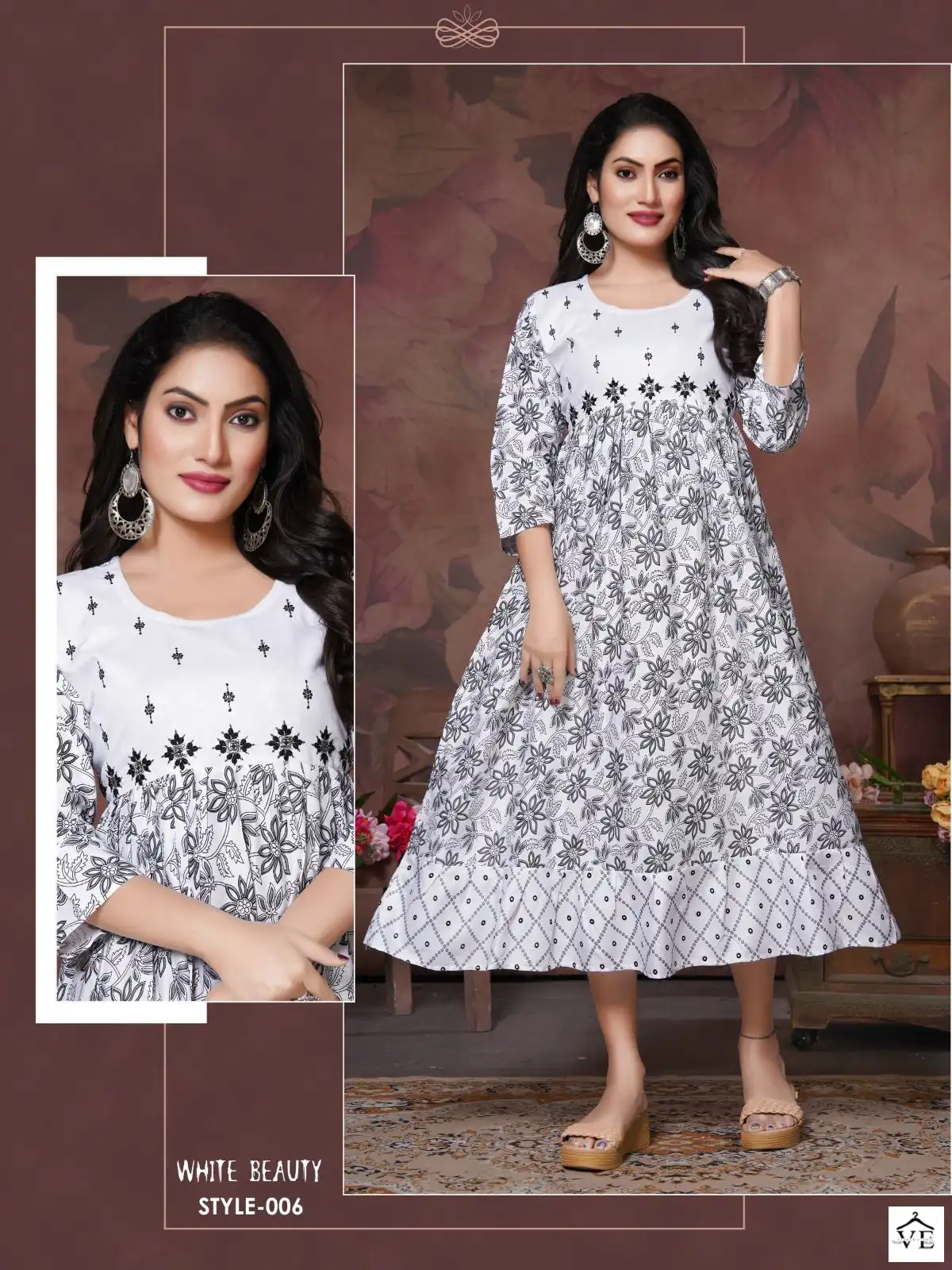 Vardan Ethnic Trendy White Beauty Vol 1 Rayon Plain Wholesale Fancy Kurtis Catalog — Wholesale Kurtis, MPA wholesale from Surat - Gallery Image 5