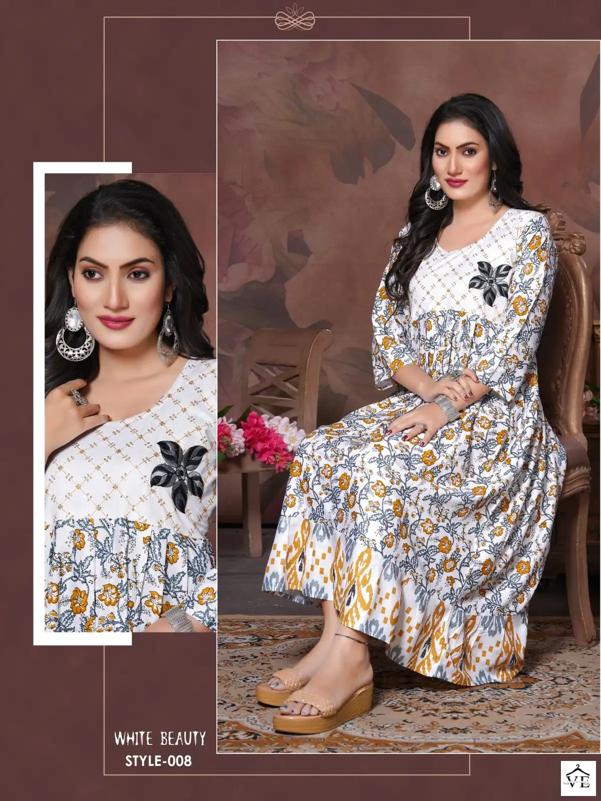 Vardan Ethnic Trendy White Beauty Vol 1 Rayon Plain Wholesale Fancy Kurtis Catalog — Wholesale Kurtis, MPA wholesale from Surat - Gallery Image 8