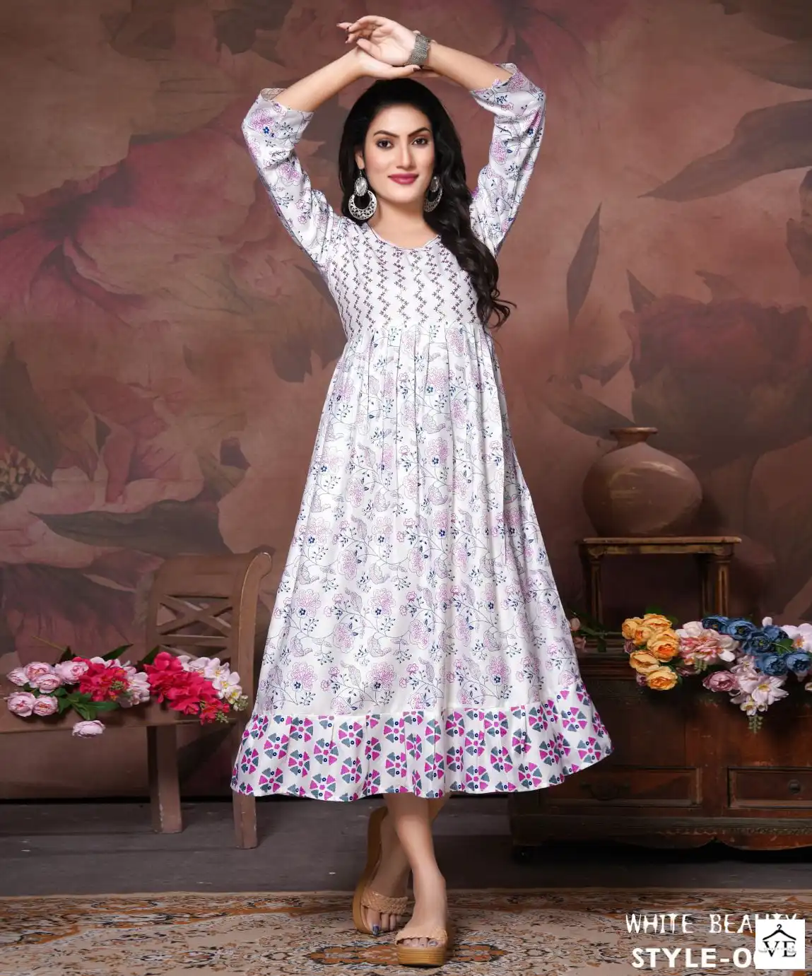 Vardan Ethnic Trendy White Beauty Vol 1 Rayon Plain Wholesale Fancy Kurtis Catalog — Wholesale Kurtis, MPA wholesale from Surat — view 1