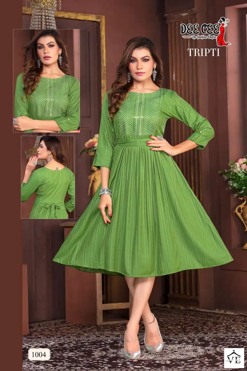 Deecee Tripti Rayon Weaving Wholesale Long Kurtis Catalog — Wholesale Kurtis, MPA wholesale from Surat - Gallery Image 3