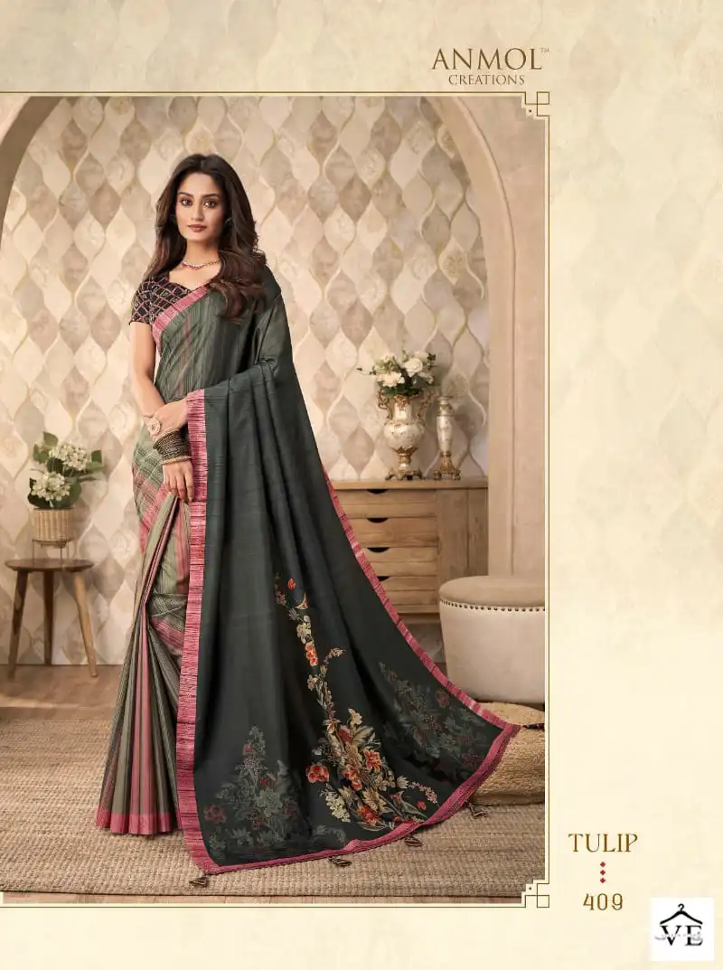 Anmol Tulip Vol 4 Silk Wholesale Fancy Sarees Catalog — Wholesale Sarees, MPA wholesale from Surat - Gallery Image 2