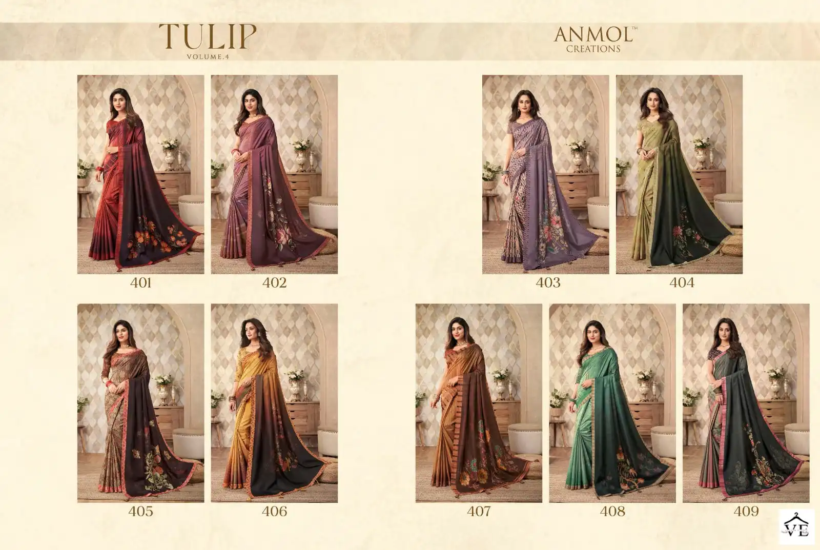 Anmol Tulip Vol 4 Silk Wholesale Fancy Sarees Catalog — Wholesale Sarees, MPA wholesale from Surat — view 10